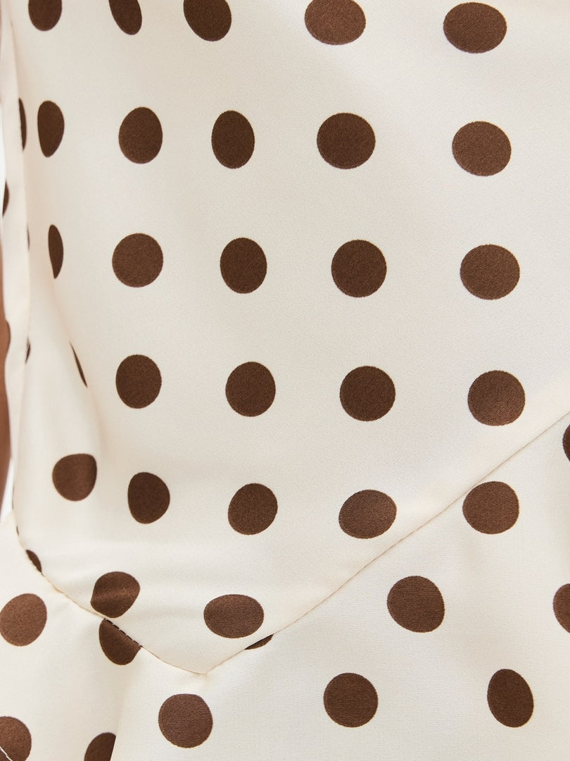 Polka Dot Ruffle Swimsuit Camisole Top N6F249