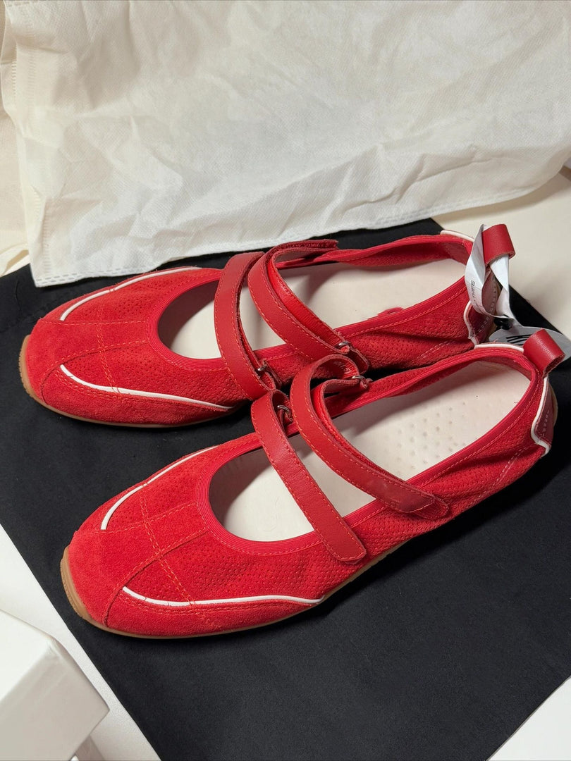 Sporty Double Strap Mary Jane Flat Shoes Women N6C143