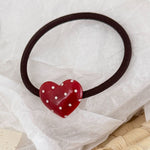 Load image into Gallery viewer, Polka Dot Heart Hair Tie Retro N6F072