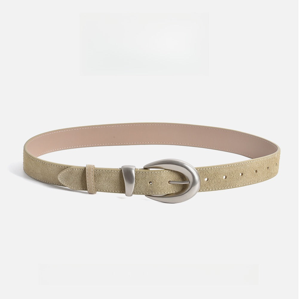 Vintage Suede Genuine Leather Belt Women  N6H333