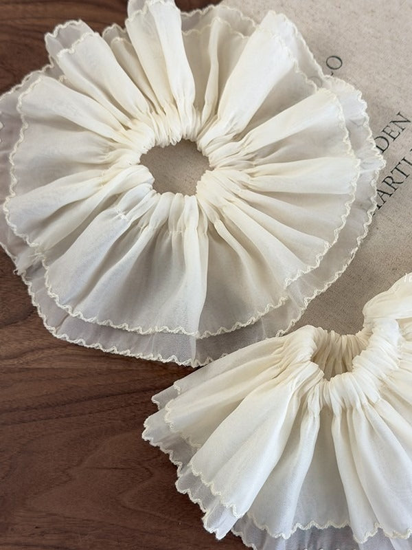 Double Layer Lace Tulle Scrunchie Ballet Hair Tie N6C015