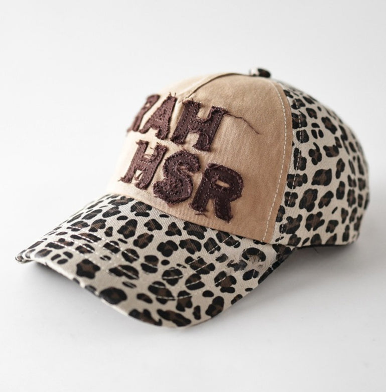 Applique Letter Leopard Baseball Cap Women N6C081