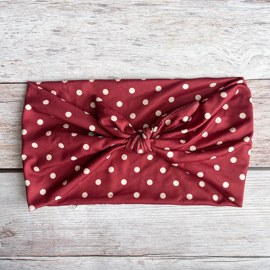Polka Dot Headband Wide Elastic Bow Hairband Retro N6F073