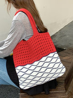 Load image into Gallery viewer, Crochet Openwork Boho Hobo Bag Women N6C051