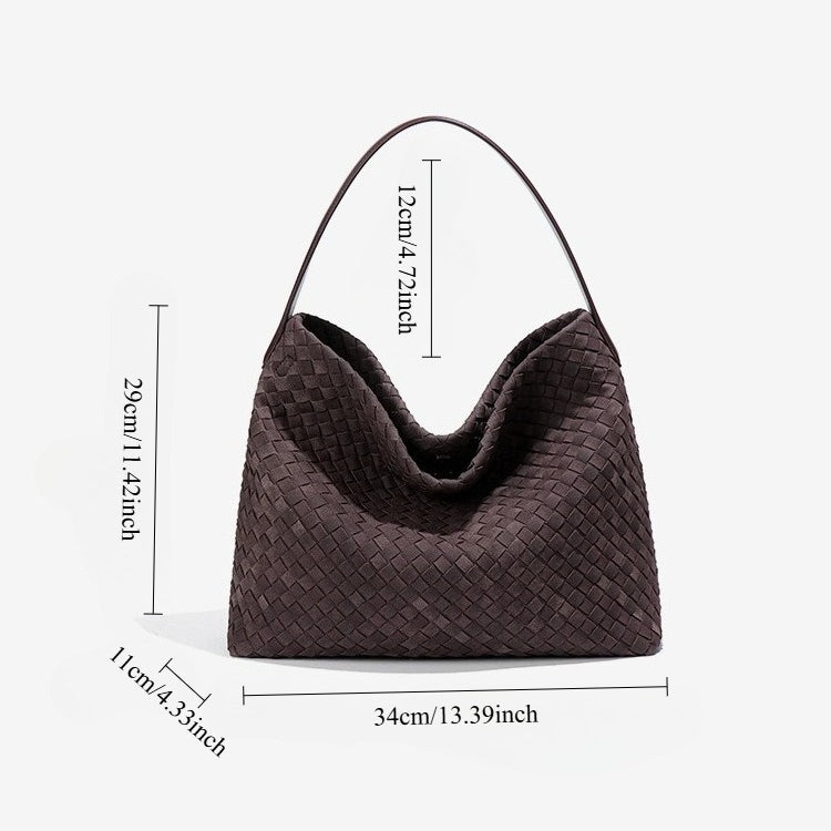 Handwoven Suede Tote Shoulder Bag N6J103