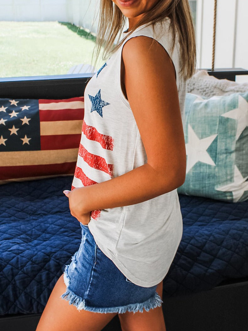 Printed Cotton Tank Top Women N6C333