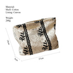 Load image into Gallery viewer, Beige Lace Embroidered Cotton Organizer Canvas Lining S5P331
