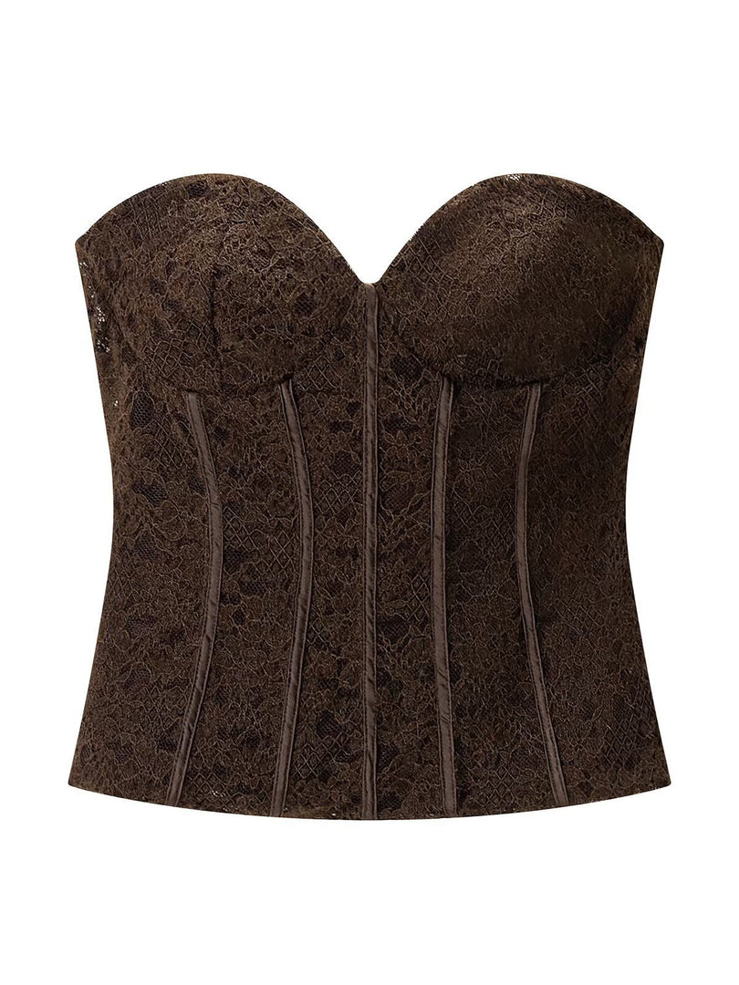 French Corset Lace Bustier Top Women N6C268