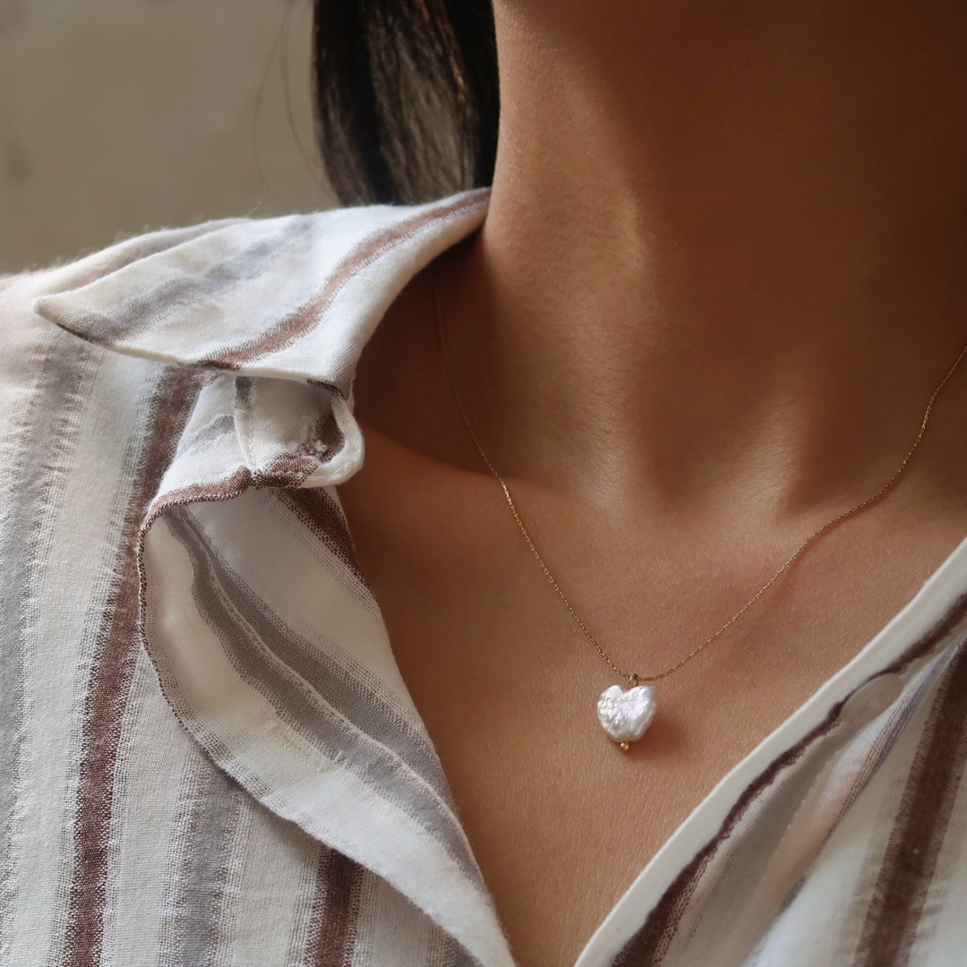 Mini Freshwater Pearl Geometric Choker Titanium Steel N6H172