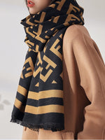 Load image into Gallery viewer, Double Sided Printed Faux Cashmere Wrap  M5A227