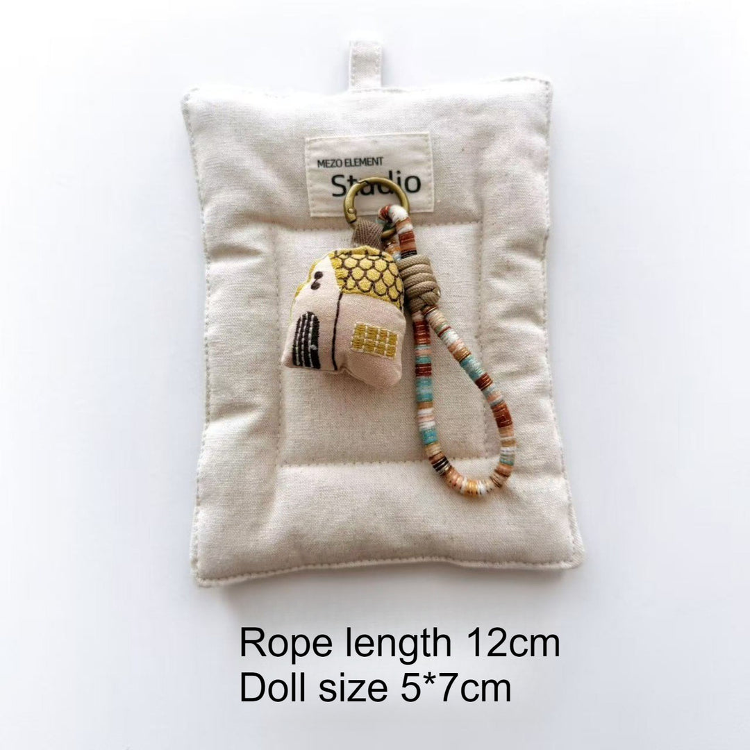 Embroidered Food Charm Bag Decor Car Keyring Gift N6G019
