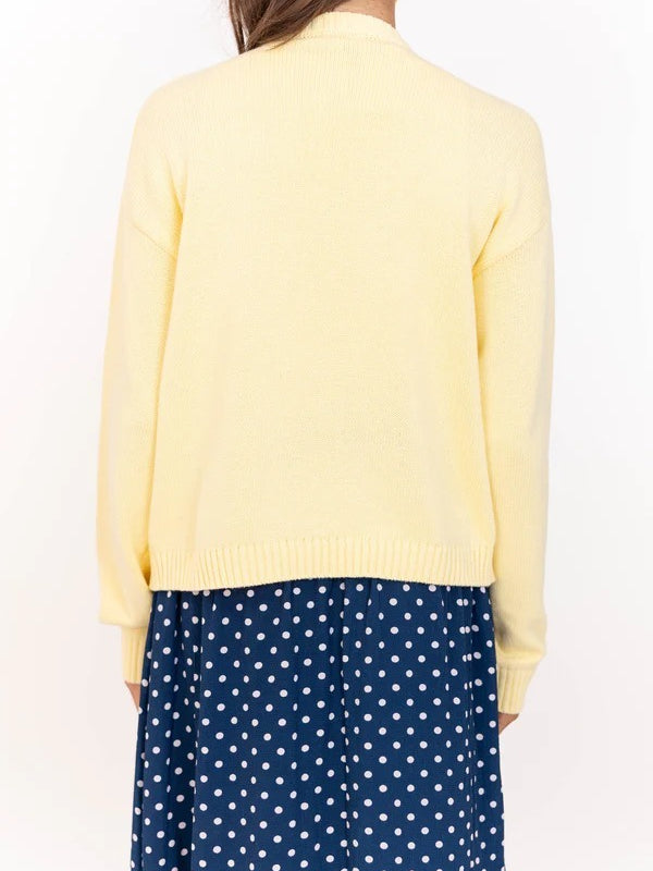 Printed Round Neck Loose Knit Pullover Sweater Women N6H301