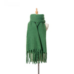 Load image into Gallery viewer, Womens Solid Color Boucle Chunky Fringe Scarf N6K251