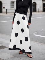 Load image into Gallery viewer, High Waist Polka Dot Skirt Women White Black N5A452