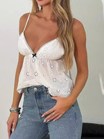 Load image into Gallery viewer, Jacquard Cutout Sleeveless Sweet Edgy Crop Top N6F251