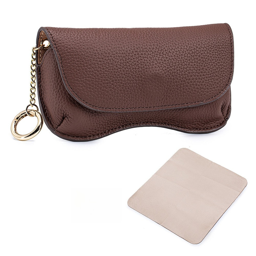 Genuine Leather Portable Sunglasses Case Women N6C314