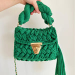 Load image into Gallery viewer, Handwoven Crochet Solid Shoulder Bag Tassel Purse N6F095