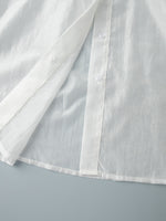Load image into Gallery viewer, French Satin Flounce Sleeve Lightweight Blouse Women N6D037