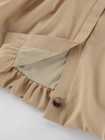 Load image into Gallery viewer, Bubble Sleeve Cropped Trench Coat Women Khaki N6D088