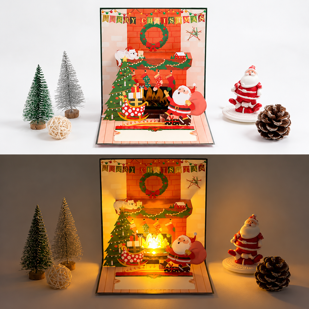 3D Musical Christmas Fireplace Greeting Card N6K312