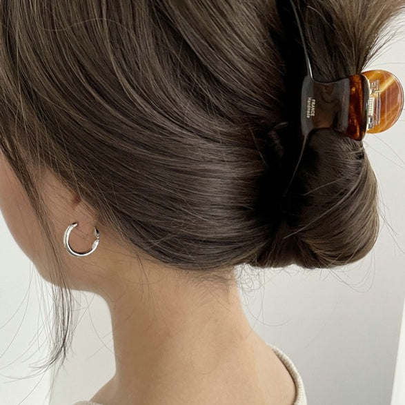 Caramel Tea Mint Dark Brown Arc Acetate Shark Clip S5P901