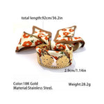 Load image into Gallery viewer, Vintage Floral Scarf 18K Ti Steel Hollow Bangle N6F279