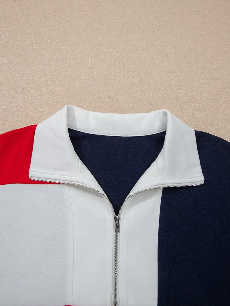 Zip-Front Color Block Dress Women N6C331