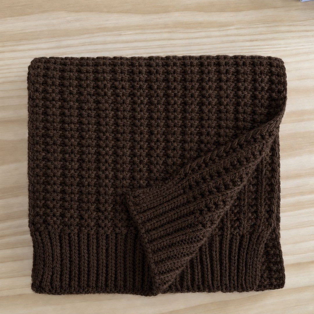 Solid Chunky Knit Scarf Women Winter Warm N6H252