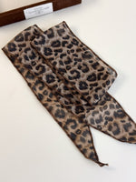 Load image into Gallery viewer, Leopard Polka Dot Chiffon Scarf Belt Women N6C010