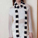 Load image into Gallery viewer, Furry Striped Skinny Knit Scarf Women Autumn N6H251