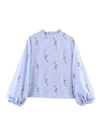 Load image into Gallery viewer, Embossed Embroidery Print Open Front Shirt Women N6C265