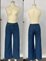 Load image into Gallery viewer, Polka Dot Straight Leg Denim Jeans Women N6F003