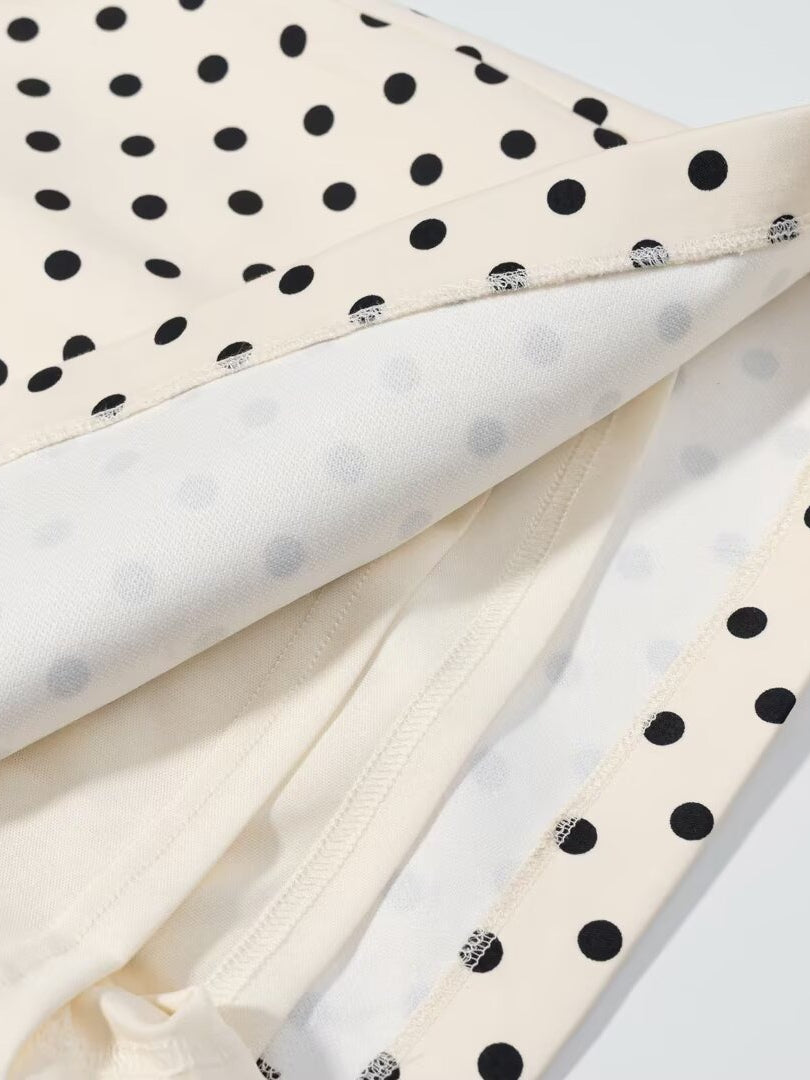 Bow Detail Polka Dot Short Dress Women N6C278