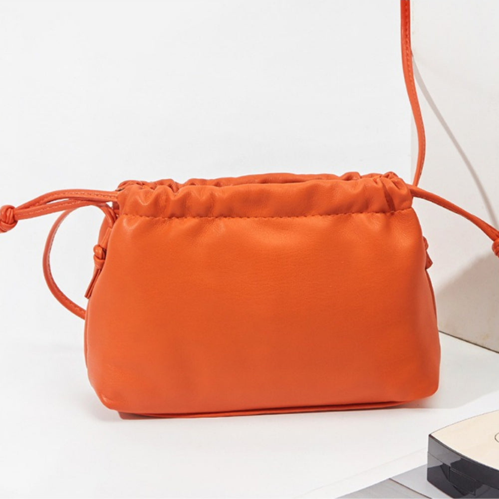 Crinkle PU Cloud Bag Crossbody Drawstring Pouch N6F104