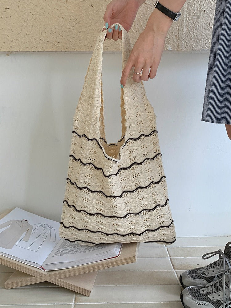 Wave Knit Tote Bag Women N6C054