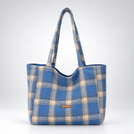 Load image into Gallery viewer, Women's Plaid Wool Tote Shoulder Bag N6J183