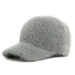 Load image into Gallery viewer, Faux Rabbit Fur Baseball Cap Women Soft Warm Knit N6G201