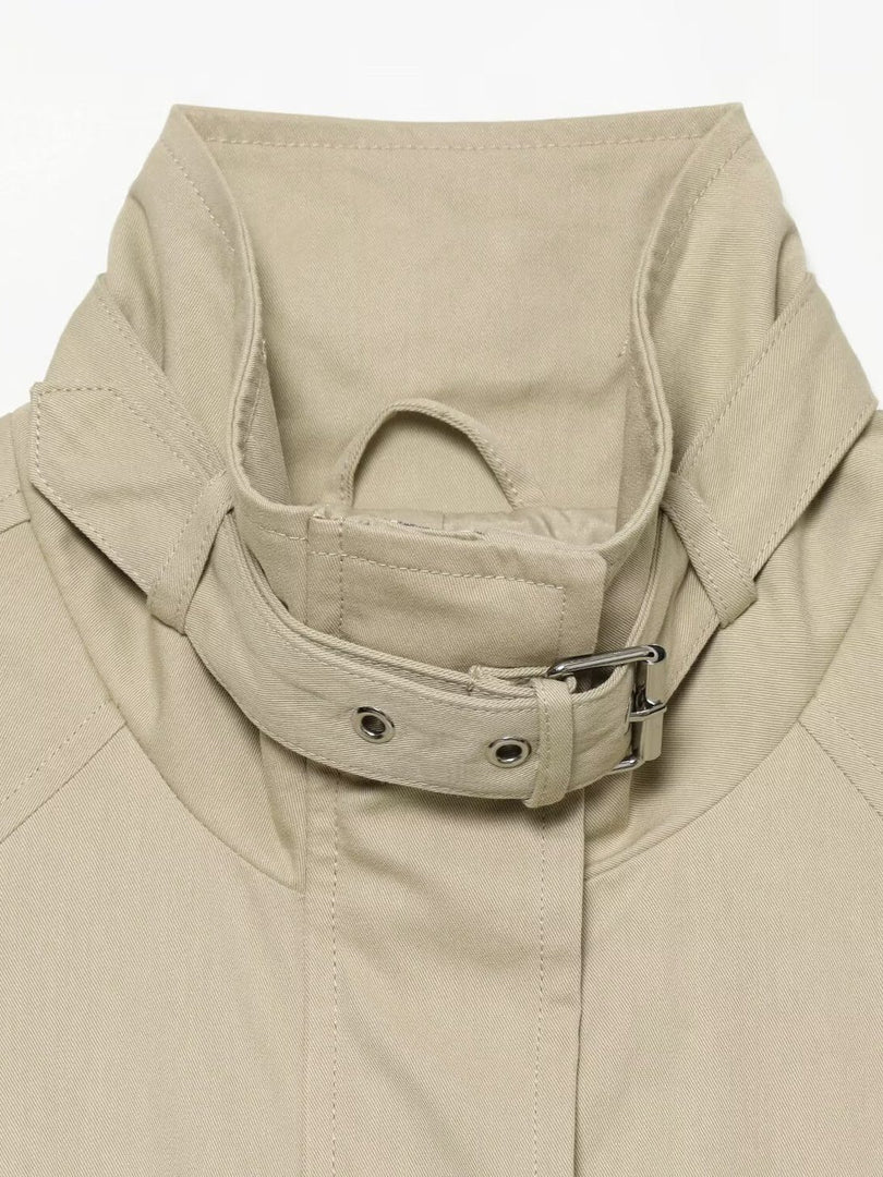 Simple Stand Collar Loose Fit Bomber Jacket N6G155