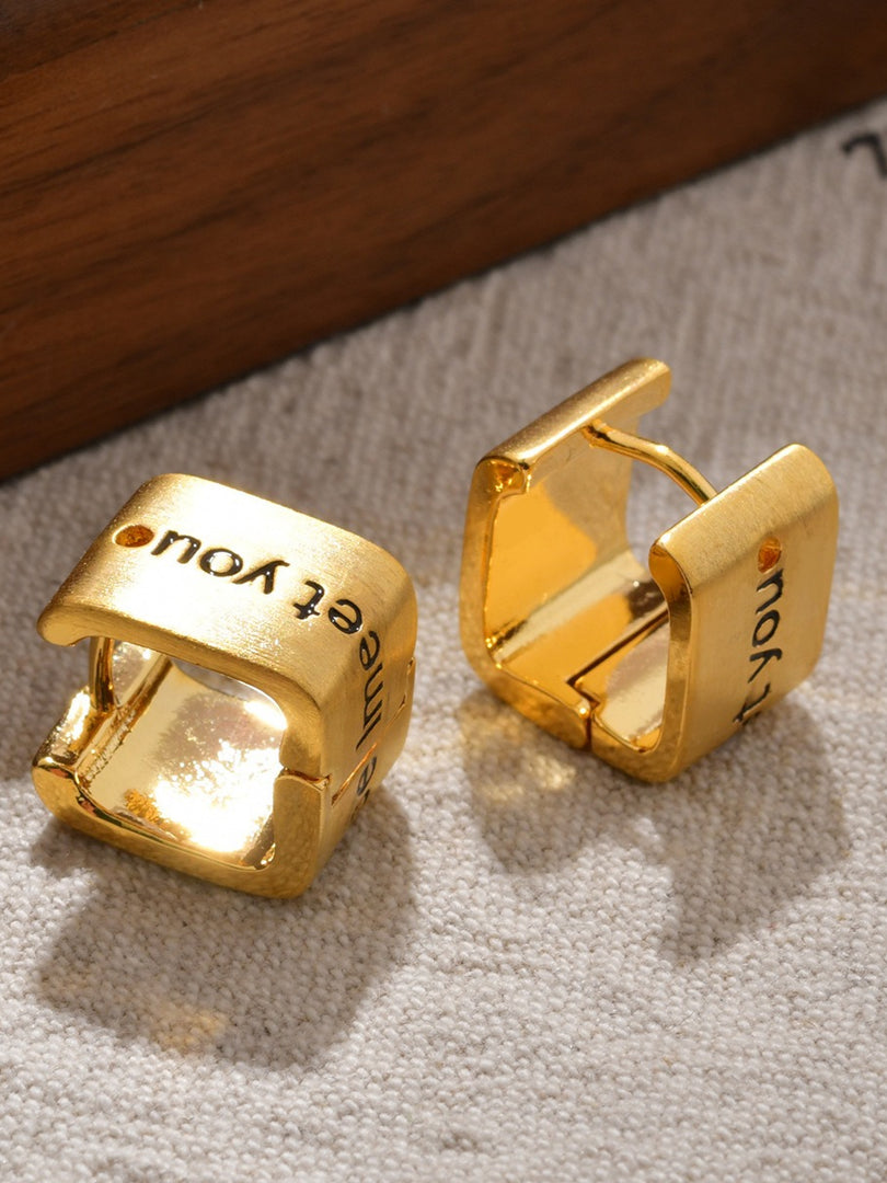 U Shape Wide Face Brushed Alphabet Cuff Earrings  N6C063