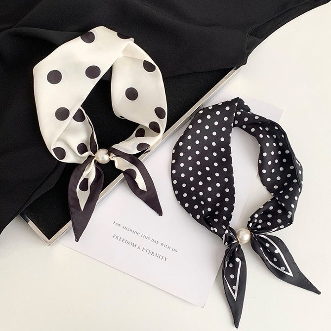 Women's Polyester Polka Dot Neck Scarf N6J145
