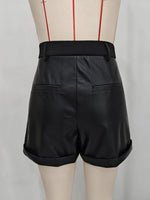 Load image into Gallery viewer, High Waist PU Leather Shorts Women Office N6B182