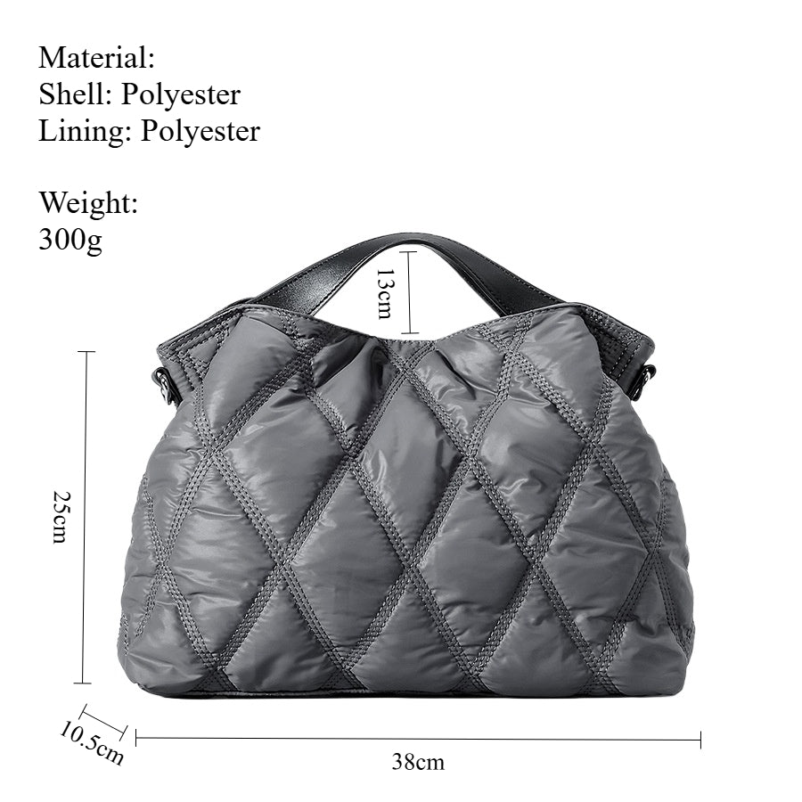Diamond Quilted Polyester Tote Multi Color Options S5P392