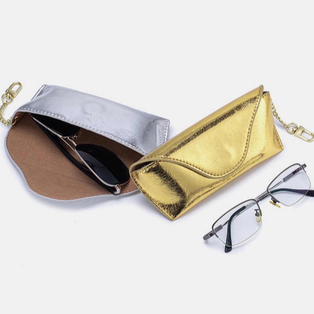 Top Grain Leather Cracked Texture Glasses Case N6G097