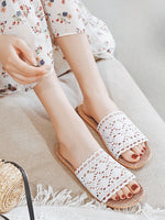 Load image into Gallery viewer, Linen Openwork Non-Slip Slippers Women N6C229