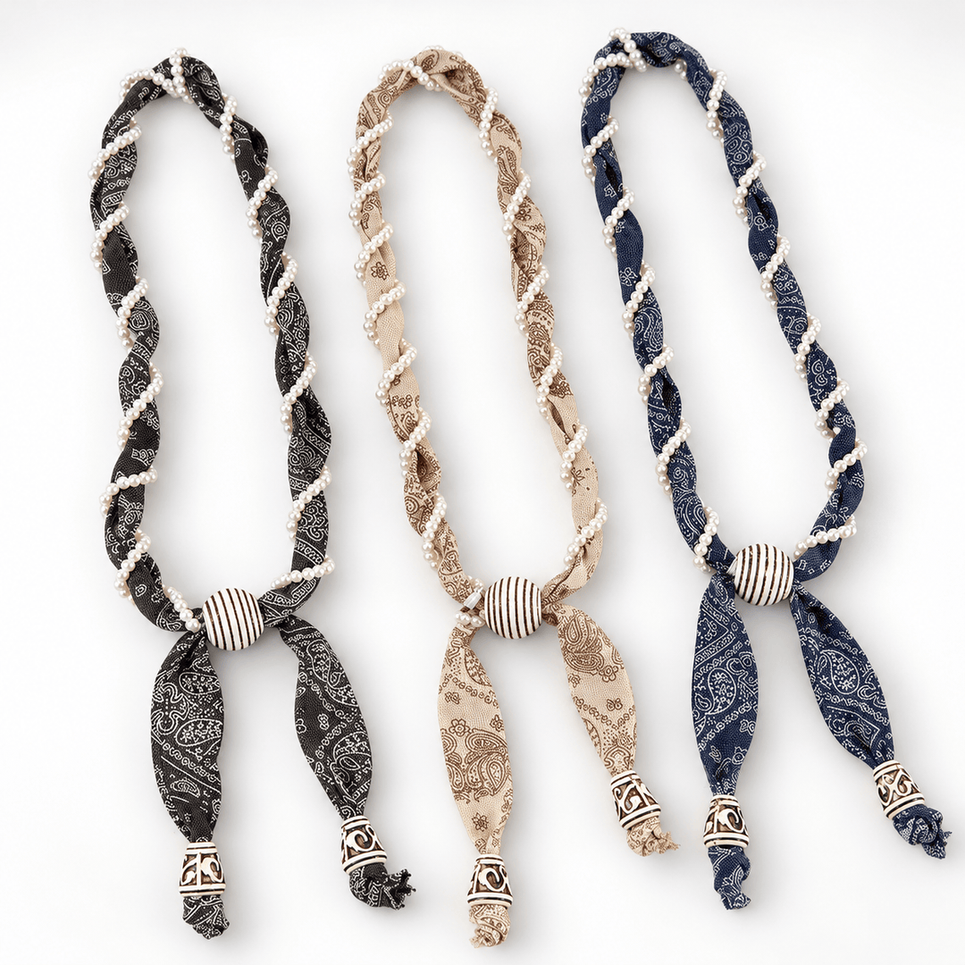 Womens Pearl Wrap Scarf Necklace N6K276