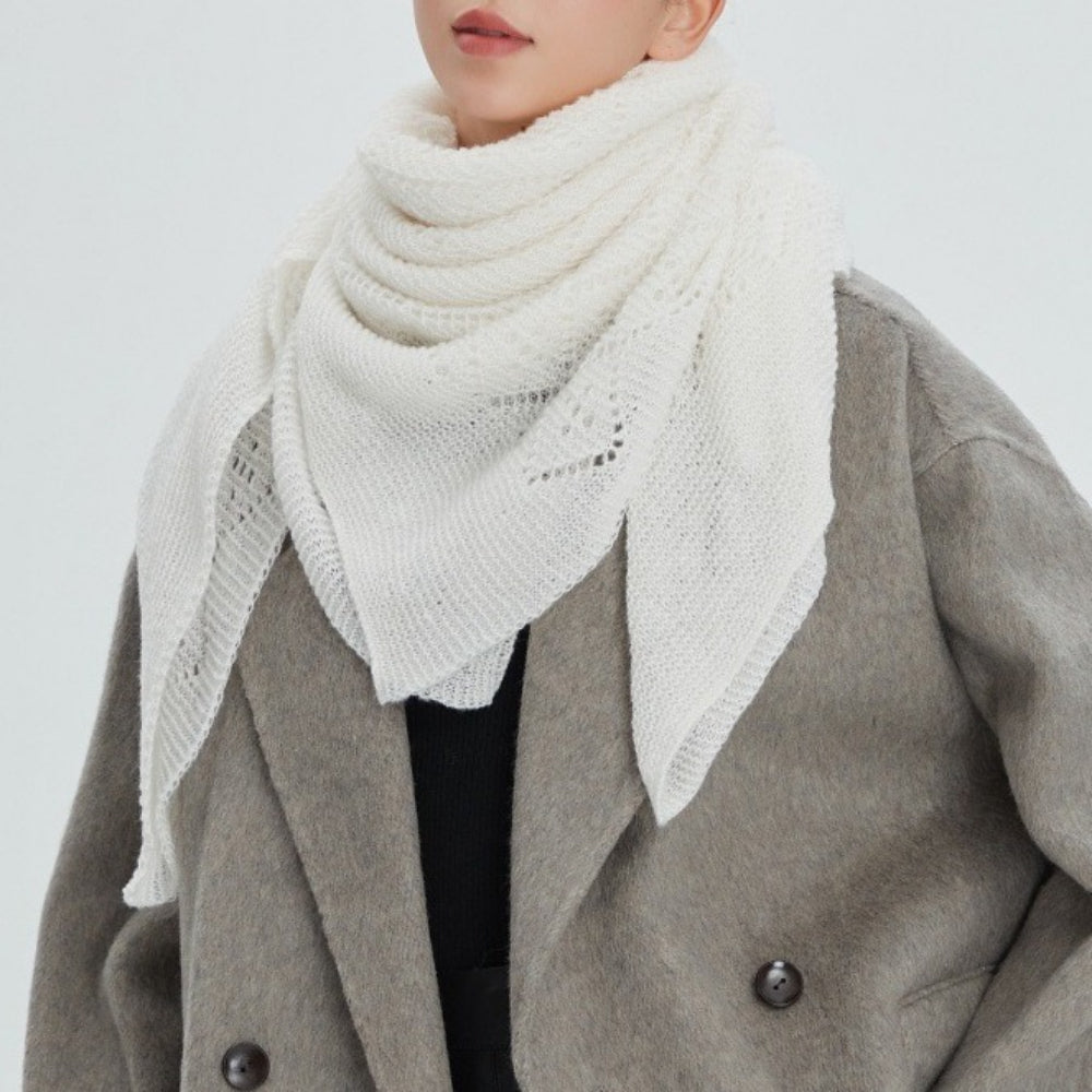 Hollow Knit Shawl Square Scarf Women Lightweight N6H249
