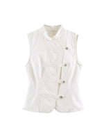 Load image into Gallery viewer, Denim Vest Knot Front Slim Fit Sleeveless N6F192