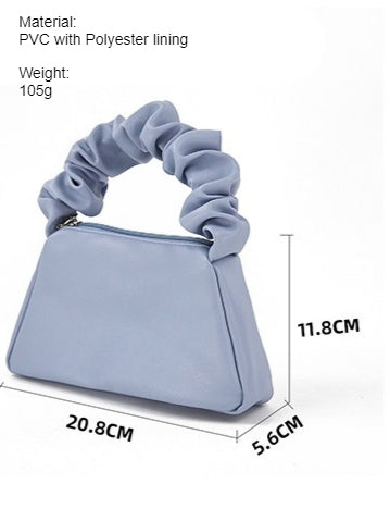 Pleated Top Handle PVC Makeup Bag Women N6C071