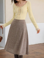 Load image into Gallery viewer, Lace Trim Button-Front Knit Top Women N6D172
