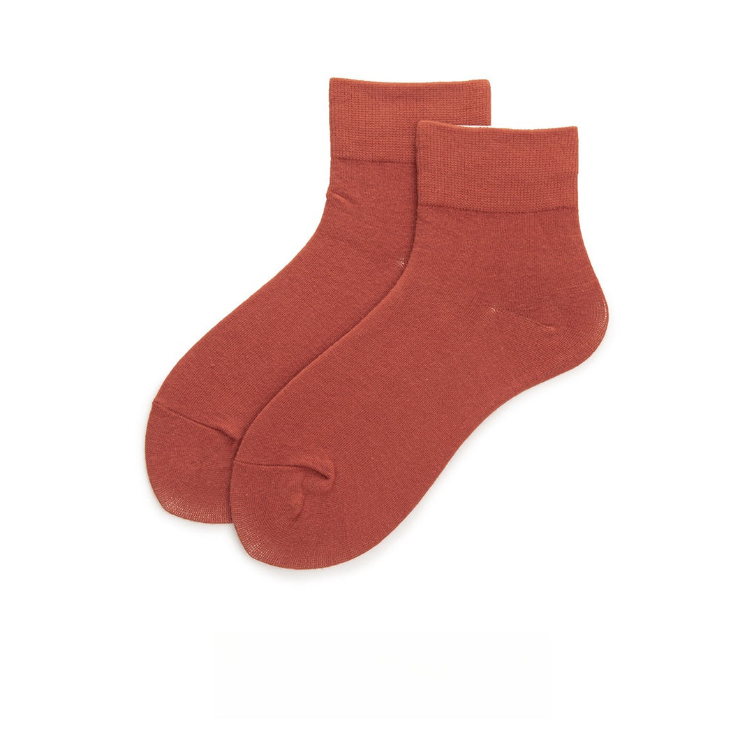 Solid Color Cotton Short Socks Women N6C168